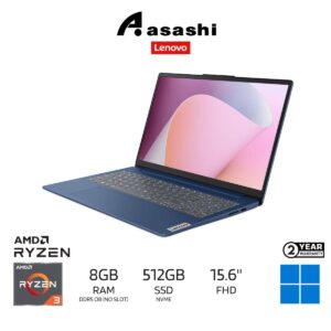 b7ff6534a6b9d1999db91dc3ab2d166f.jpeg Lenovo IdeaPad Slim 3 15AMN8 Notebook-82XQ01P2MJ (AMD Ryzen 3 30/8GB DDR5 OB(No slot)/512GB SSD NVME/Integrated AMD Radeon 610M Graphics/15.6" FHD/Win11Home/Office Home/2Yr Pre/CarryBag/Blue)