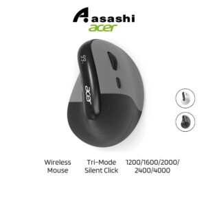 e3eff4f9a4acb78af97a082d25b31ed9.jpeg Acer OMR322 (Black/White) Ergonomic Vertical Mouse – Tri-Mode Silent Click, 65 Tilt, 5 DPI Levels